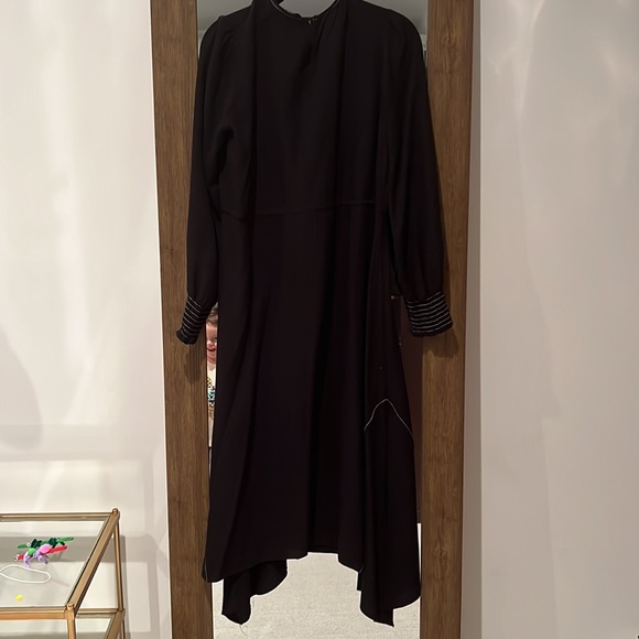 Zara long sleeved tie waist viscose dress - Picture 8 of 8